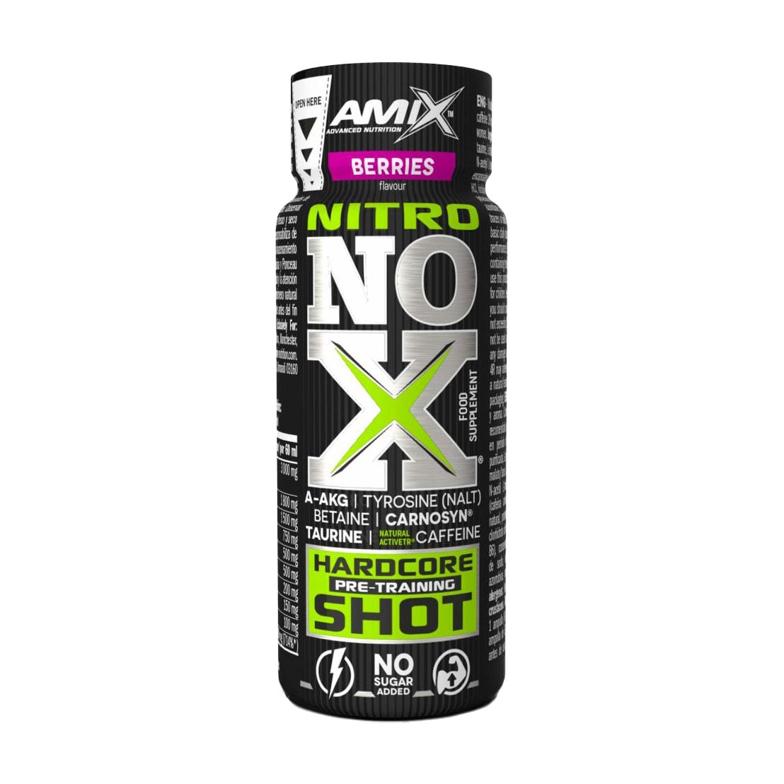 Передтренувальний комплекс Amix Nutrition Nitro NOX Shot Ягоди, в рідині, 60 мл